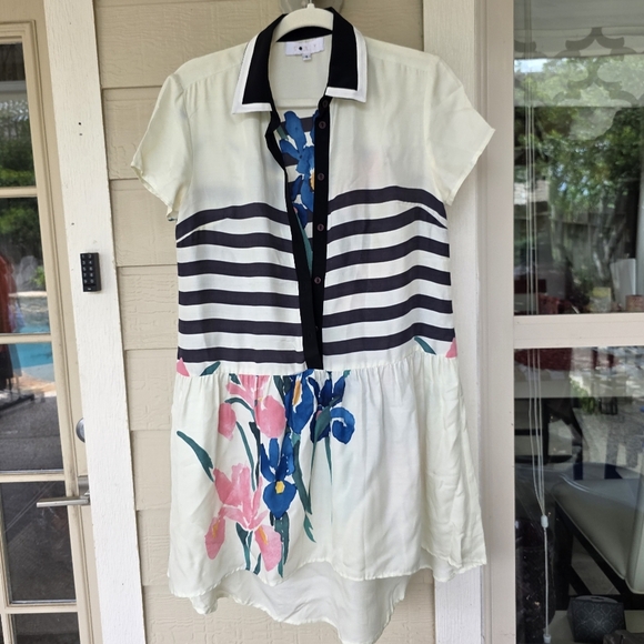 Cor Y Floral Striped Short Sleeve Dress 4 - Picture 11 of 11